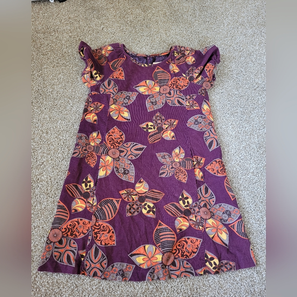 Piko 1988 Purple Flower A-line Sundress with Flutter Sleeves
